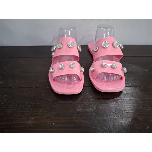 NWOB Schutz Lizzie Pink Jelly Crystal Studded Sandal/Sz. 10 - Picture 5 of 8
